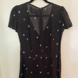 Reformation black mini dress with stars